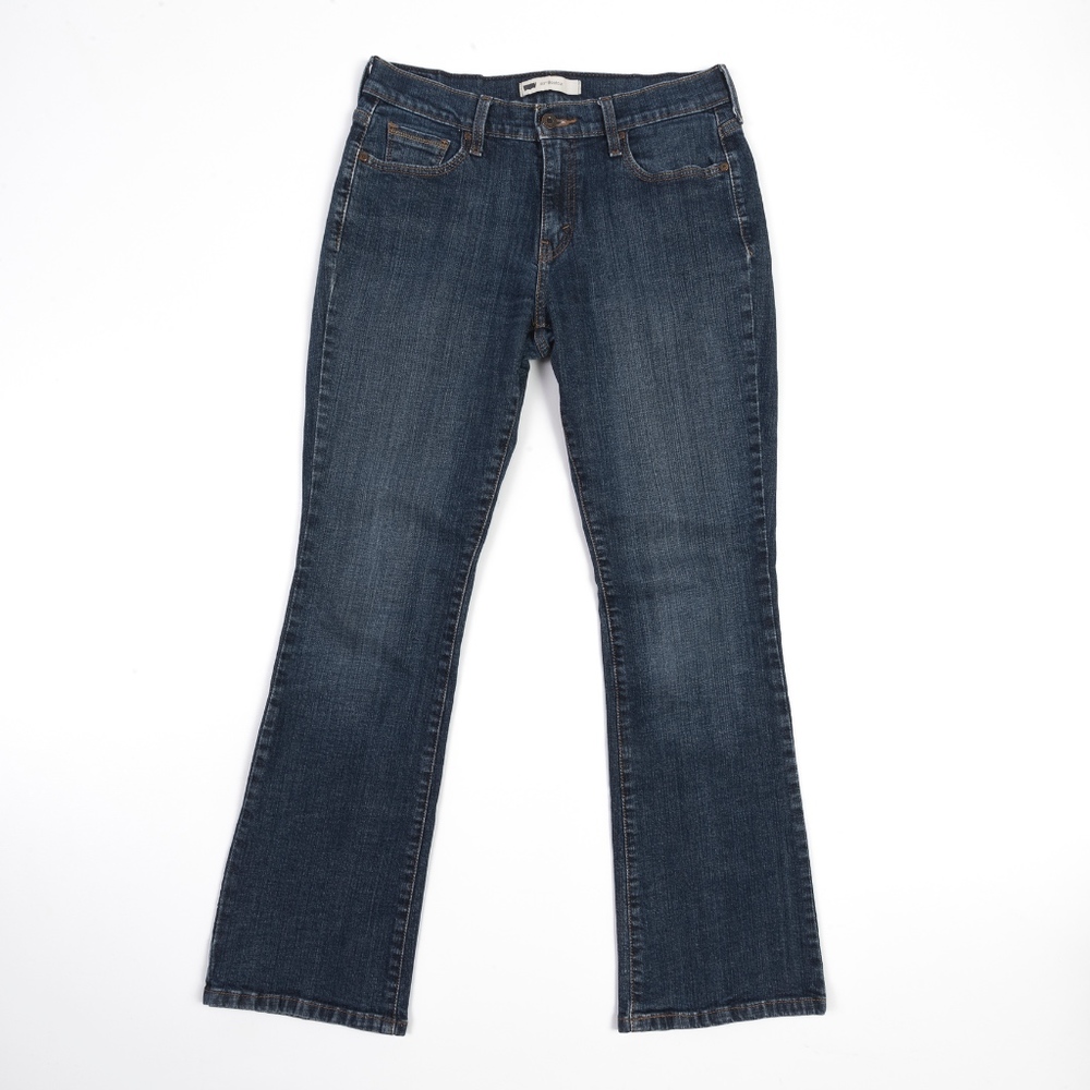 Levis 515 Jeans Boot Cut Mid Rise Dark Wash Cotton & 1% Stretch Women Sz 10M